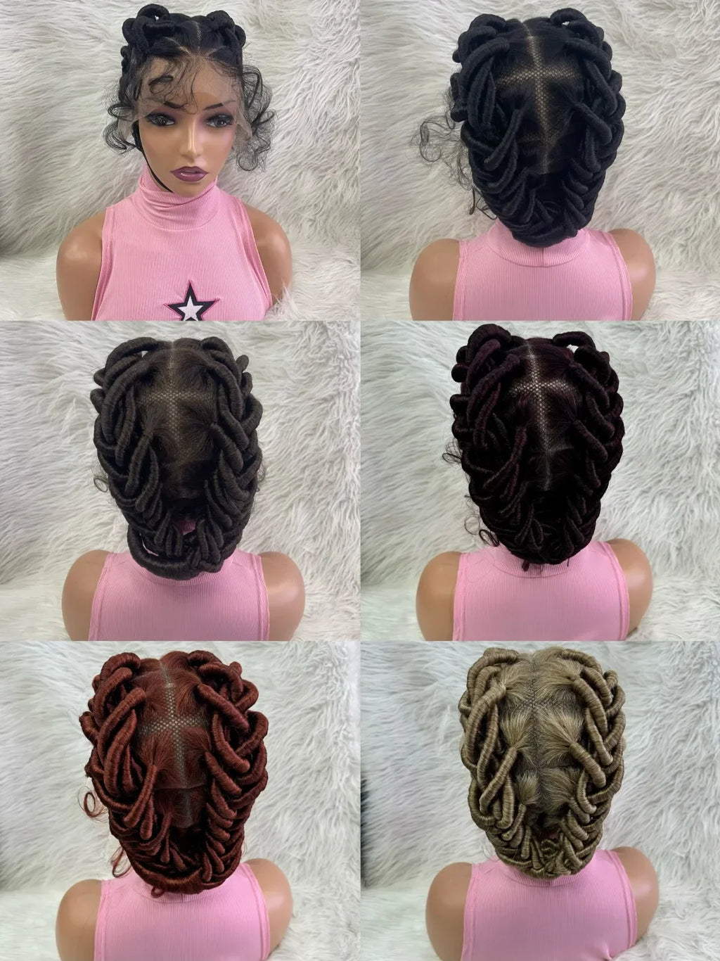 6" Bantu Knot Braided Wig | HD Full Lace | Knotless Box Braids | Kanekalon Fiber | Black Women