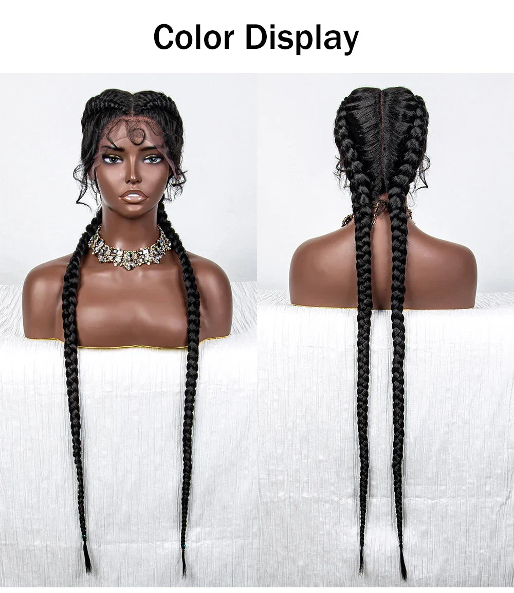 36" Twist Braided Wig | Lace Front | Natural Color | Clearance Sale