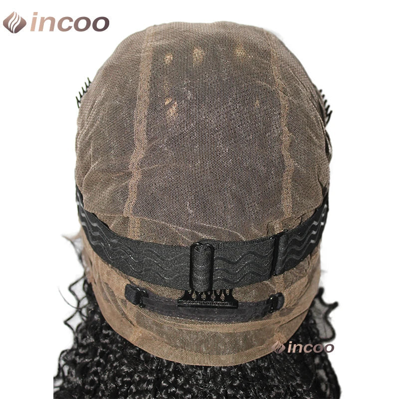 12" Boho Bob Braided Wig | Goddess Knotless Braids | 360 Full Lace | Curly Ends | Baby Hair