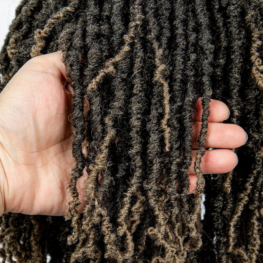 14" Knotless Butterfly Locs Lace Front Wig | Synthetic Dreadlock Braids | Black Women