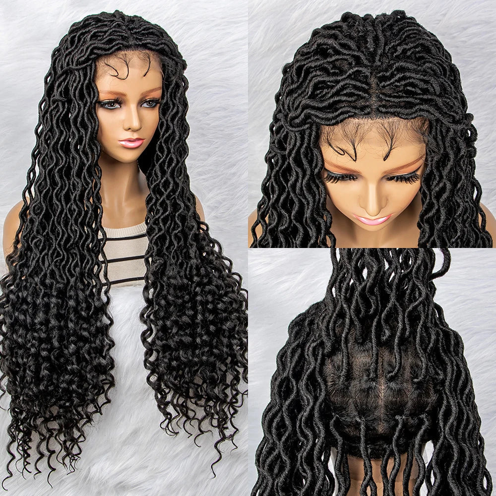 34" Dreadlocks Braided Wig | Full Lace Front with Baby Hair