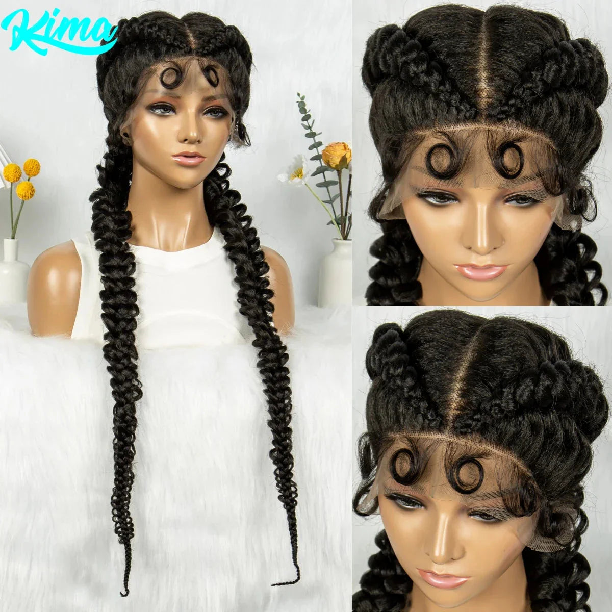 36" Twisted Braids Lace Front Wig | 13x1 | Senegalese Twist | Baby Hair | Handmade Synthetic Braids
