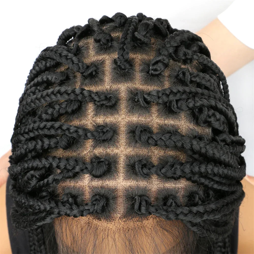 3x Twist Braided Wig | 30 Inch Full Lace Afro Dreadlocks | Synthetic Crochet Hair | For Women