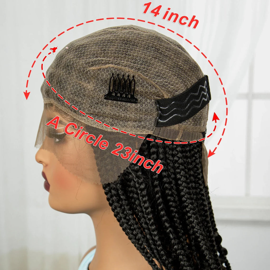 16" Deep Wave Knotless Braids Wig | Natural Curly Full Lace | Baby Hair