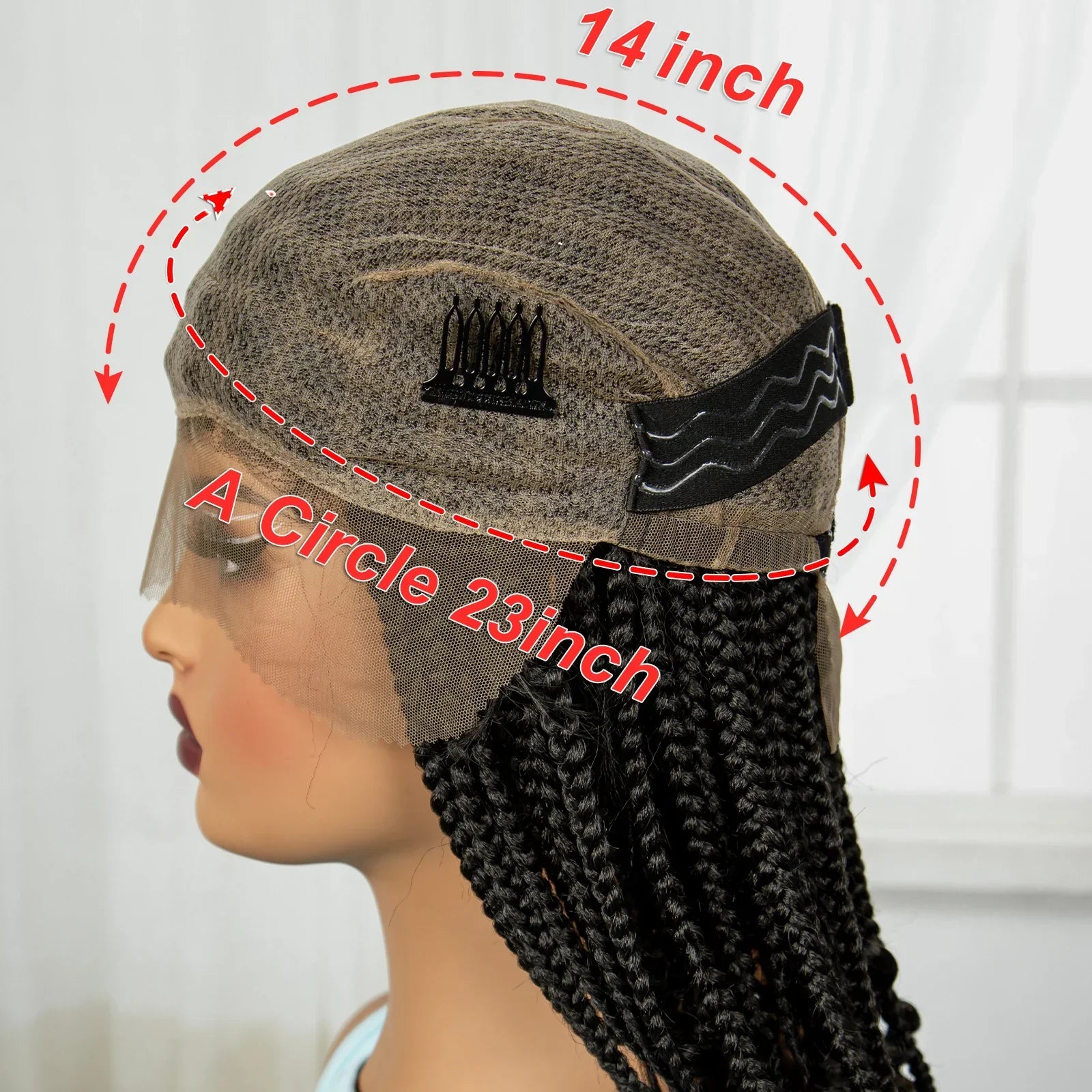 16" Deep Wave Knotless Braids Wig | Natural Curly Full Lace | Baby Hair