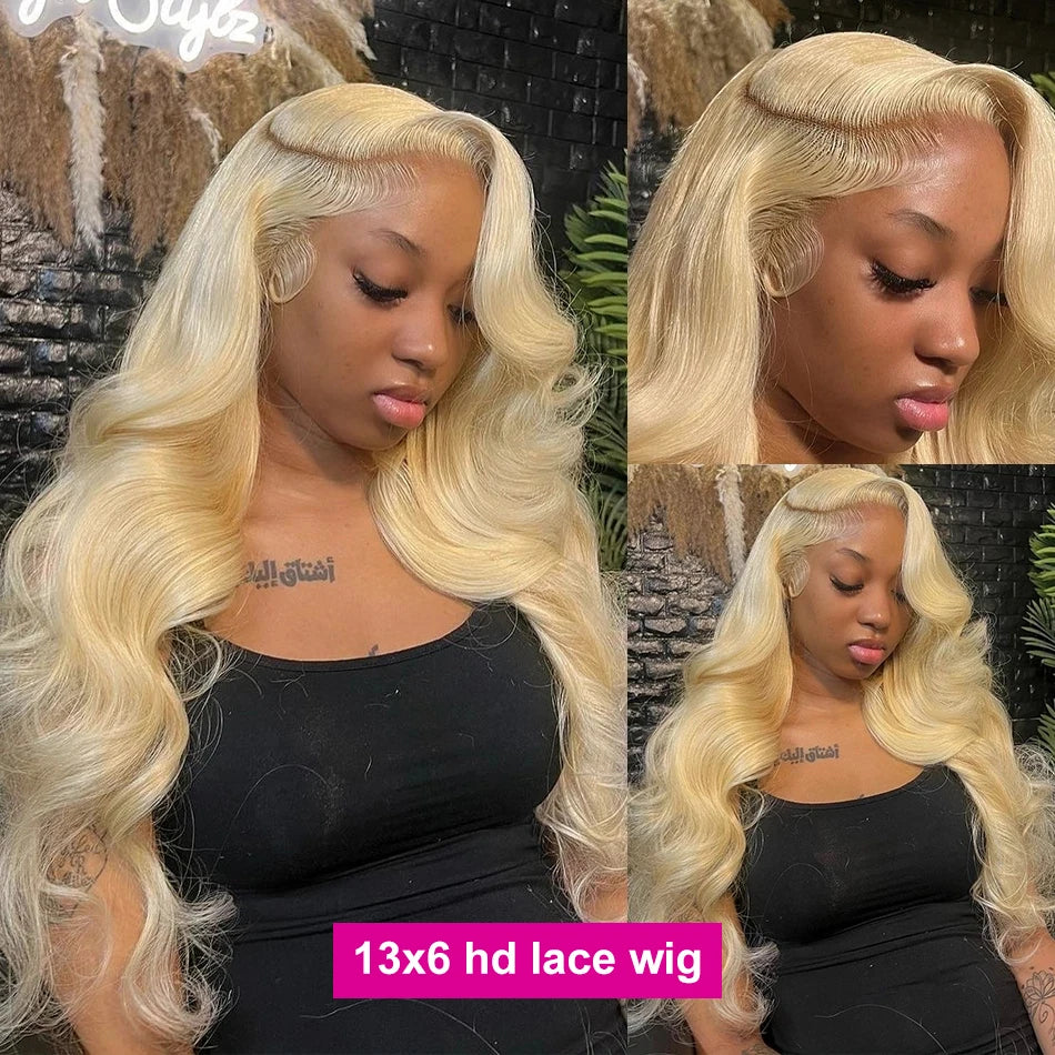 613 Blonde 13x6 HD Lace Frontal Wig - Brazilian Remy Hair - Body Wave - Pre Plucked - 30 Inches