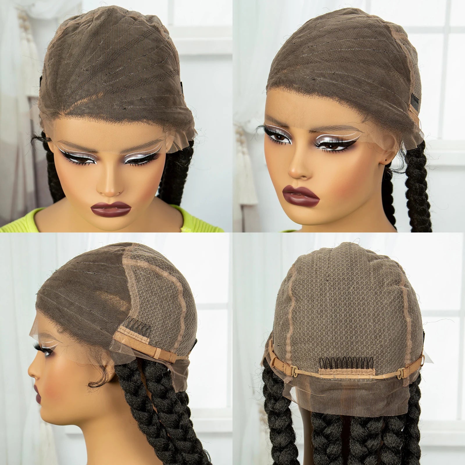 36" Long Cornrow Knotless Braids Wig | Full Lace | Baby Hair