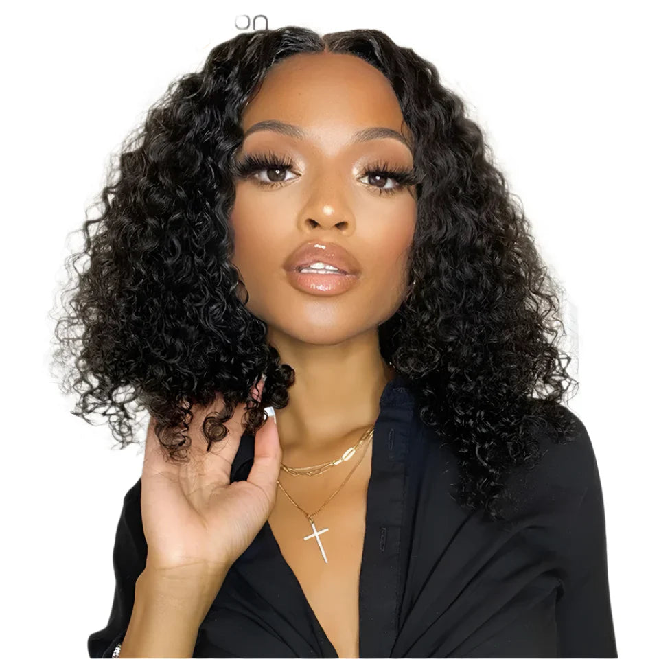 12A Glueless Water Wave Bob Wig | 180% Density Ready-to-Wear T-Part Lace Front (On Sale)
