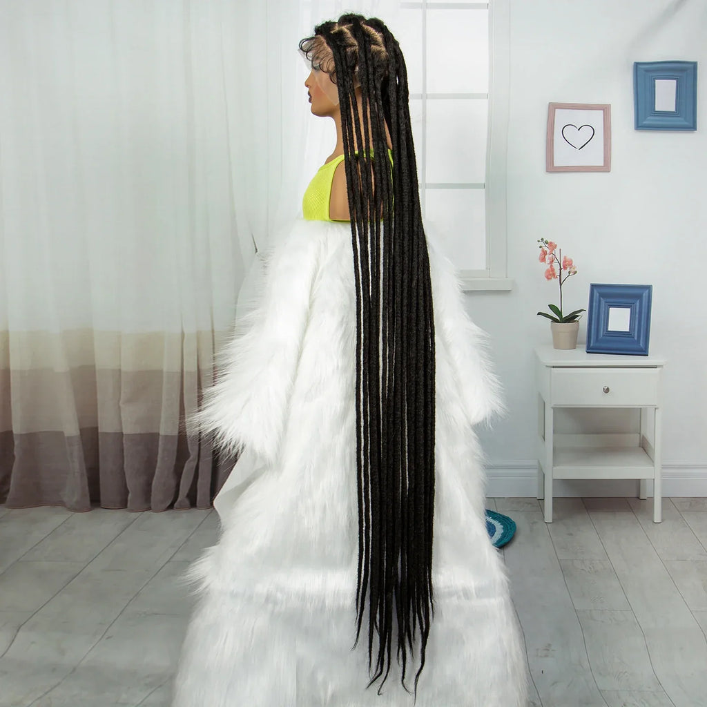 60" Super Long Knotless Box Braids Wig | Transparent Full Lace