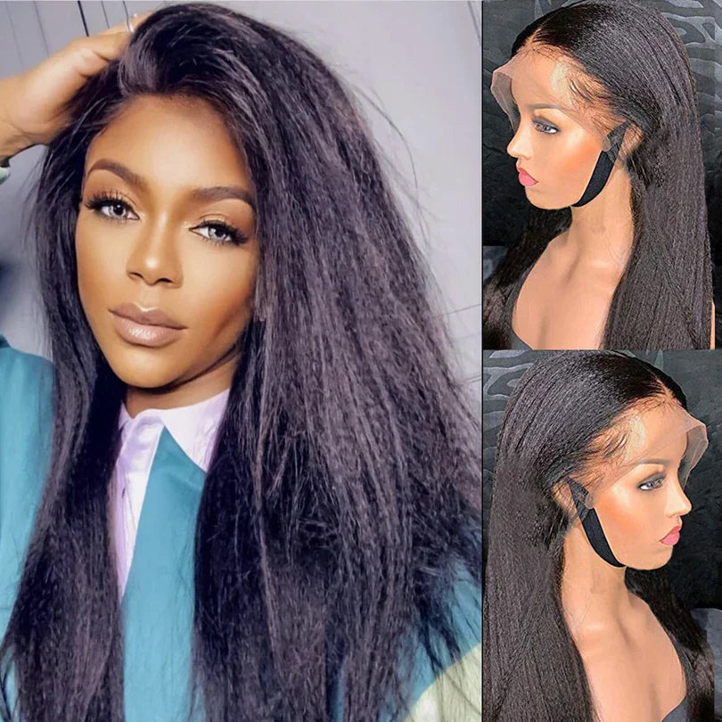 250% Density Light Yaki Straight 13x6 HD Lace Frontal Human Hair Wig