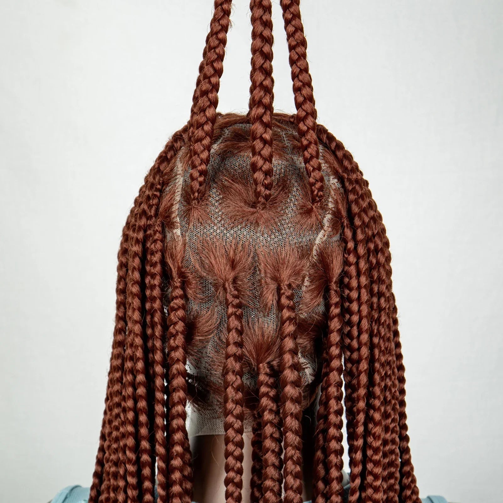 #350 Knotless Box Braids Wig | Dark Ombre | Lace Frontal | Short Straight Braids | Black Women