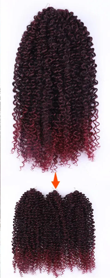 200g 3-Pack Ombre Brown Afro Kinky Curly Crochet Hair | 18 Inch | Passion Twist Extensions
