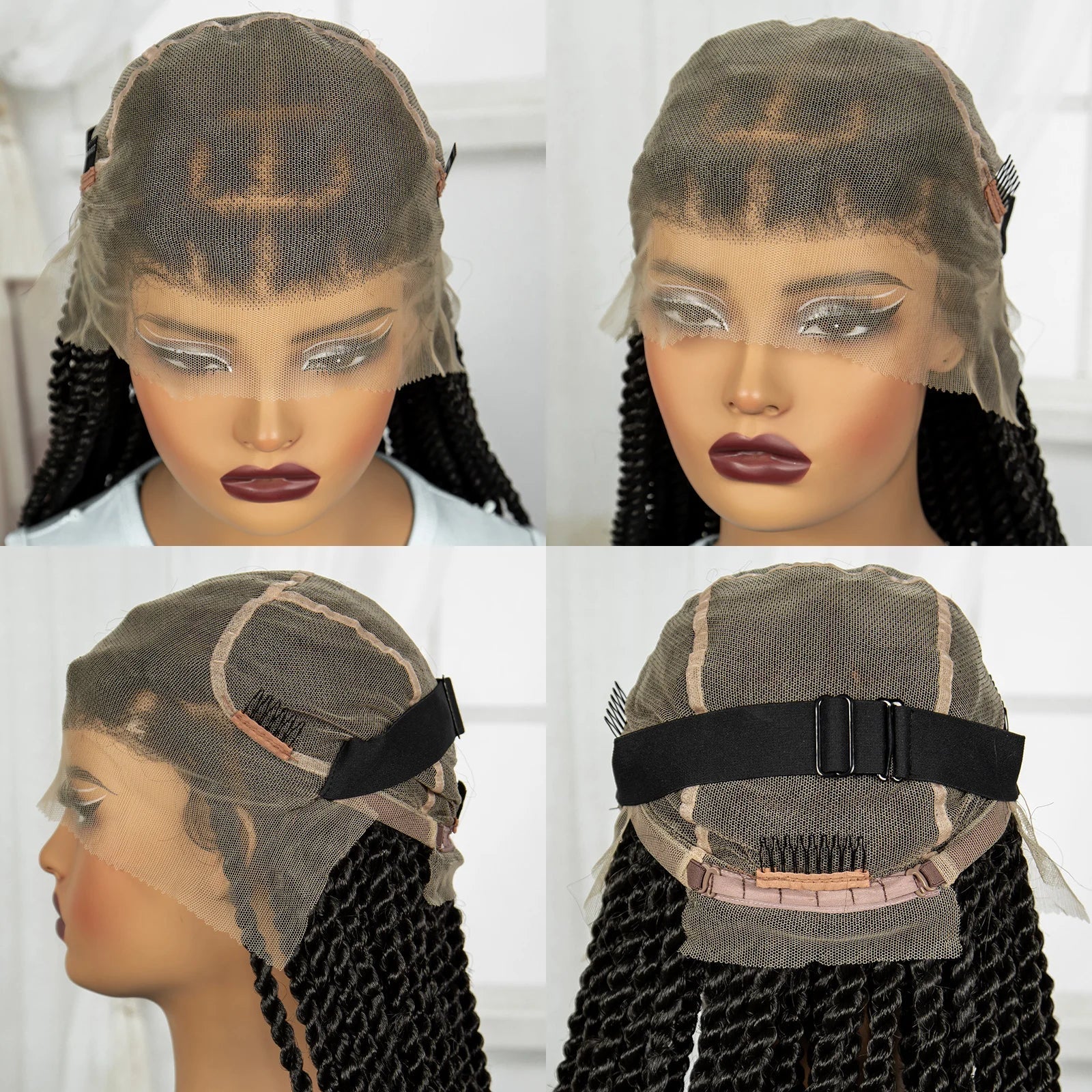 34" Twisted Knotless Box Braids Wig | Full Lace | Baby Hair | Synthetic Braids | Black Women