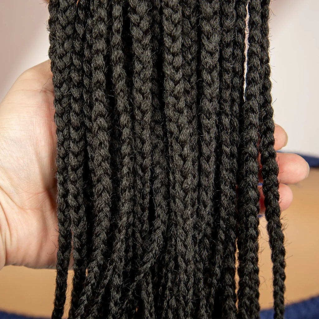 Bangs Ponytail Braided Wig with Headband | 27/613 Leopard Print Hair | Synthetic Daily Use Wig | Long Braids