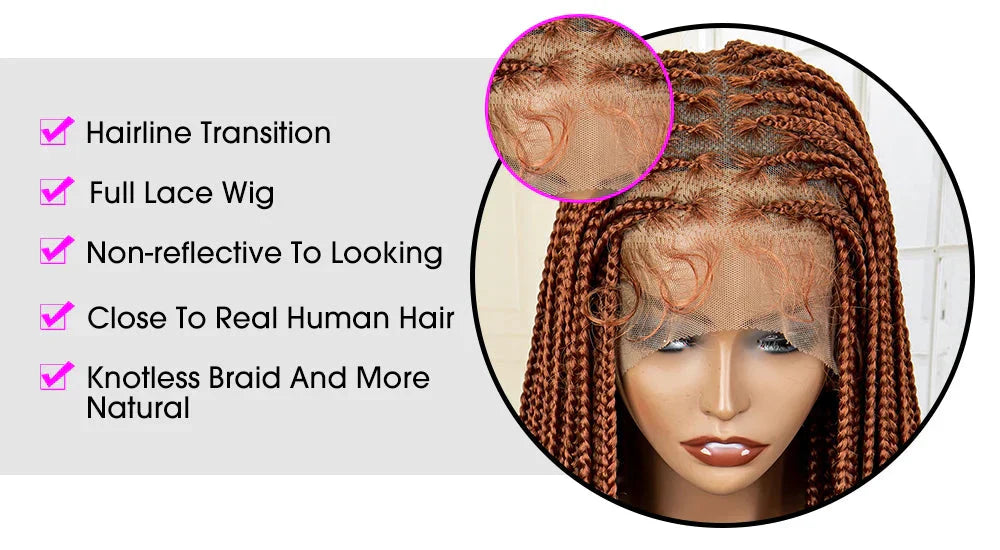 350# Blonde HD Full Lace Braided Wig | Knotless Box Cornrows | Crochet Braids | Synthetic Braids for Black Women