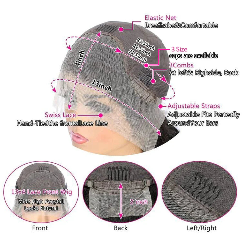 200% Density 13x4 Body Wave HD Transparent Lace Front Wig | Glueless Pre-Plucked Human Hair