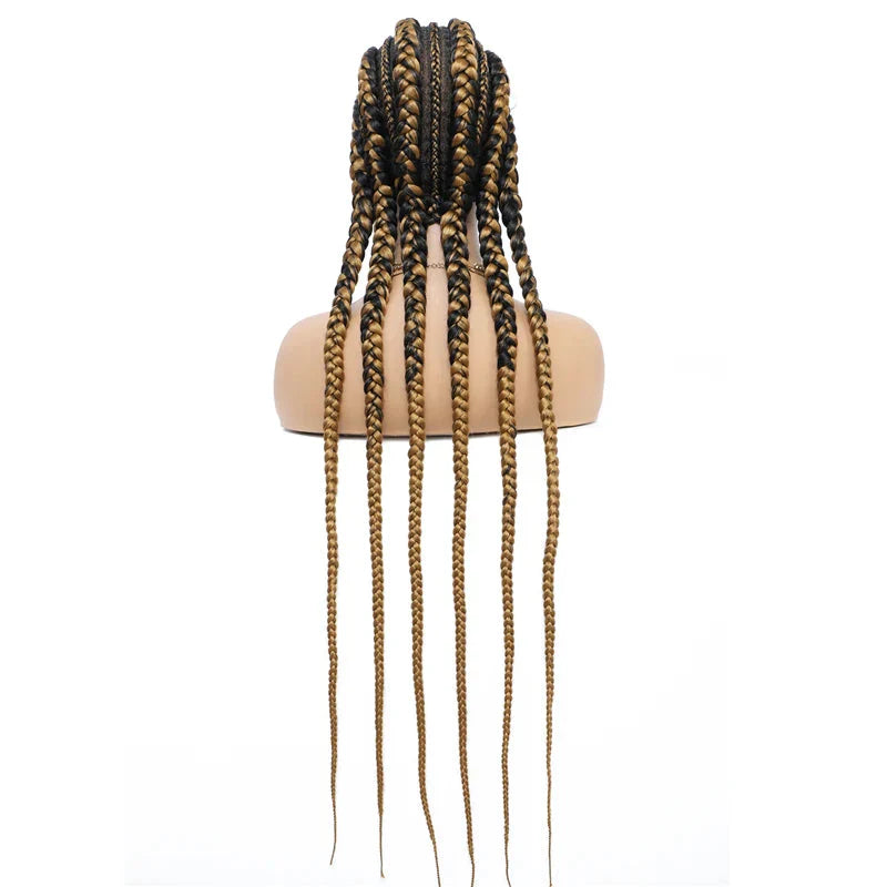 36" Cornrow Knotless Braids Wig | 360 Full Lace | Baby Hair | Synthetic