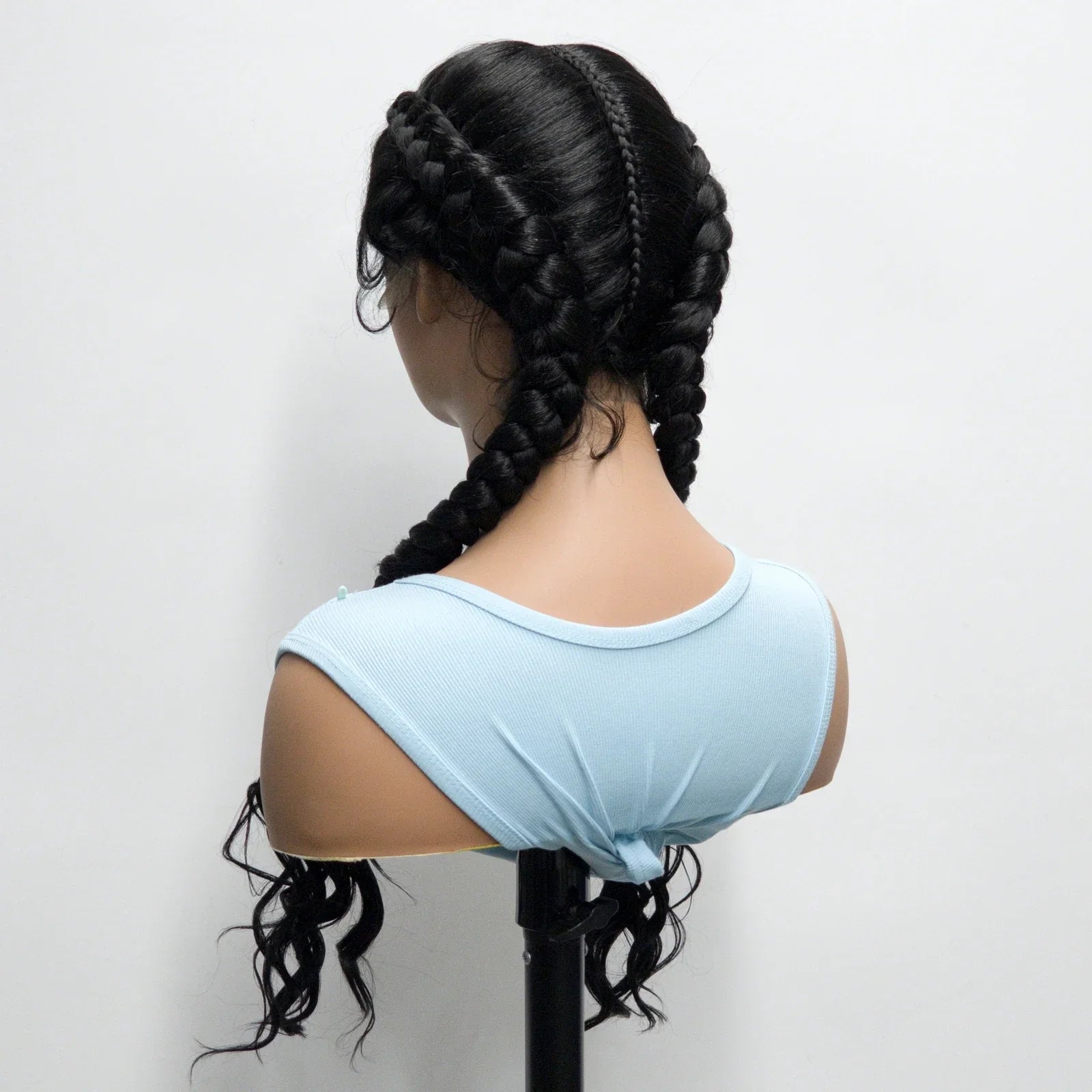 34" Ombre Twist Braided Lace Wig | Curly Ends | Baby Hair | Synthetic Braids | Black Women