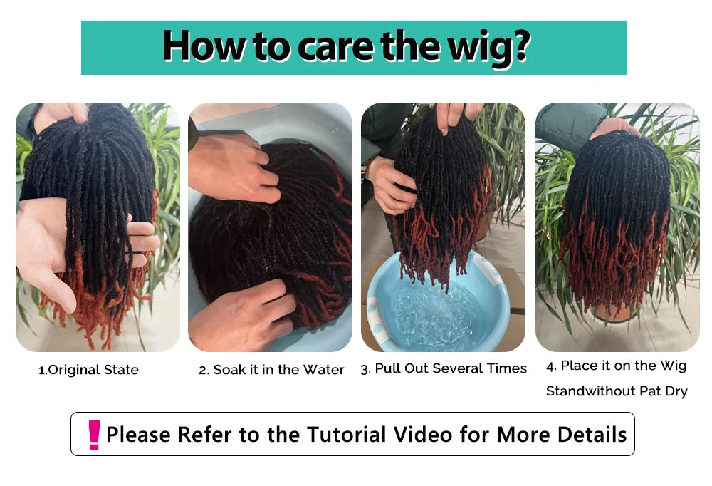 10" Braided Bob Wig | Afro Dreadlock Wig | Curly Ends | Synthetic Crochet Wig | Cosplay