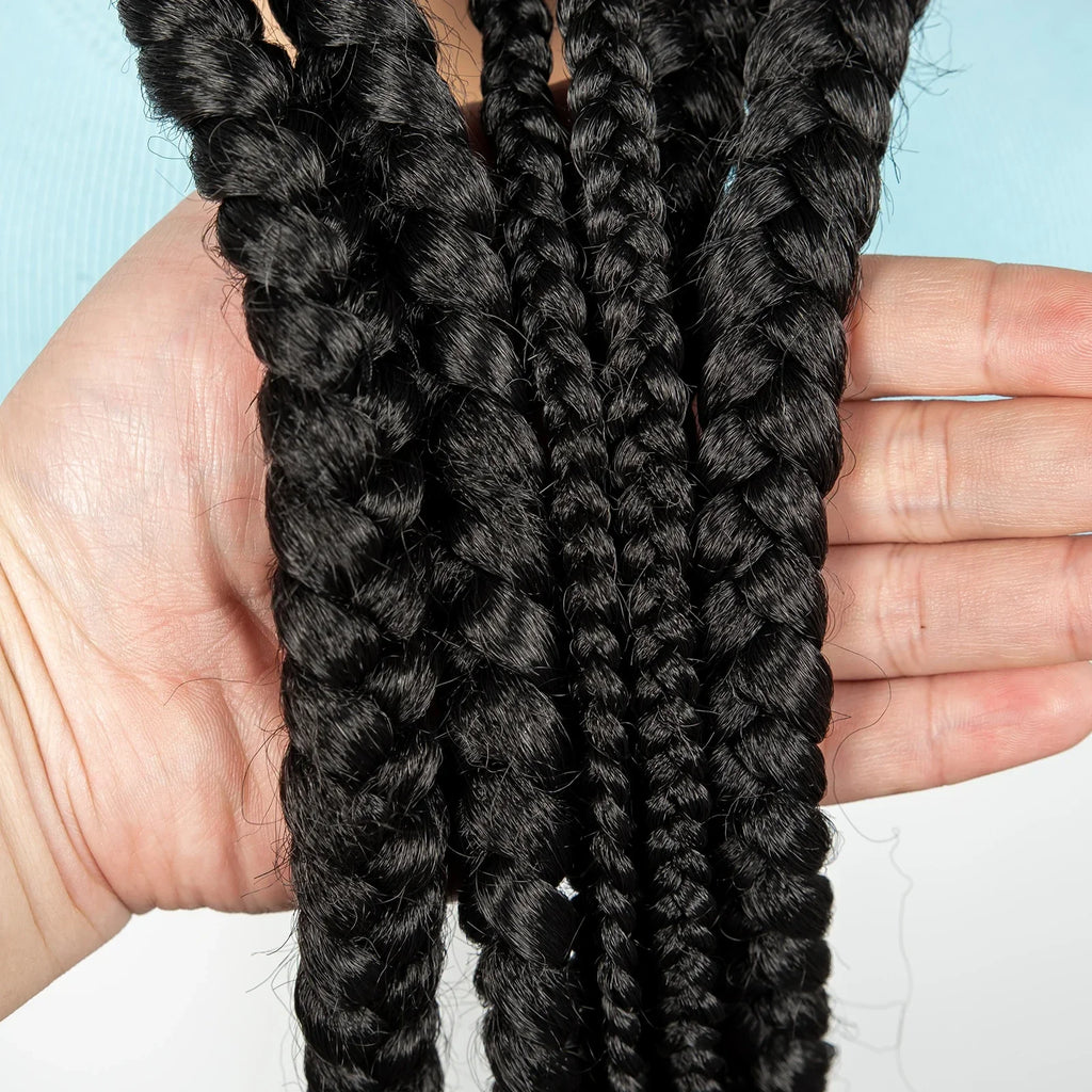 36" Full Lace Cornrow Braided Wig | Knotless Braids | Synthetic Natural Braided Lace Wig with Baby Hair for Black Women