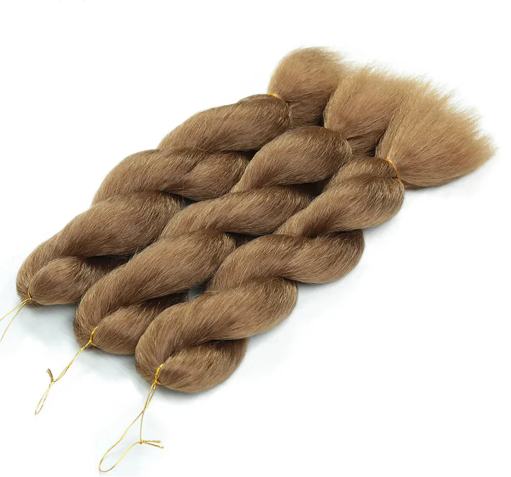 32" Full Lace Knotless Box Braids Wig - Synthetic - with Baby Hair - Medium Brown Lace