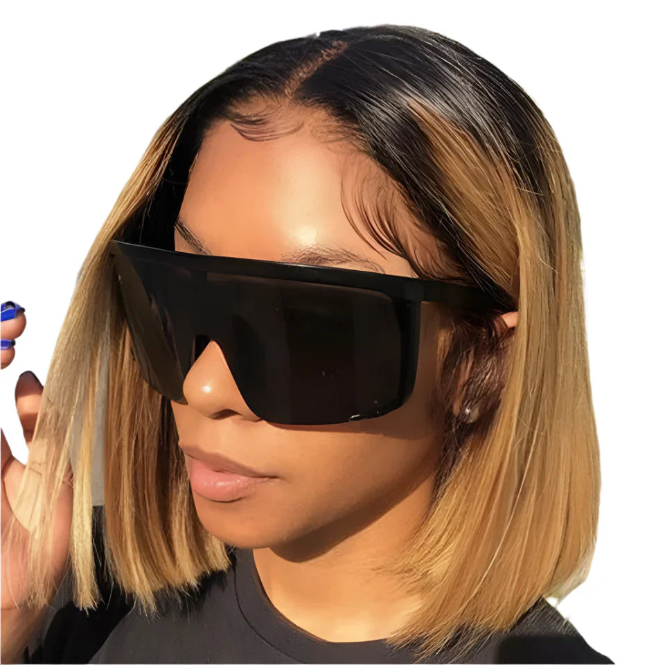 180% Density Honey Blonde Bob Wig | Straight T-Part Lace Front Brazilian Human Hair