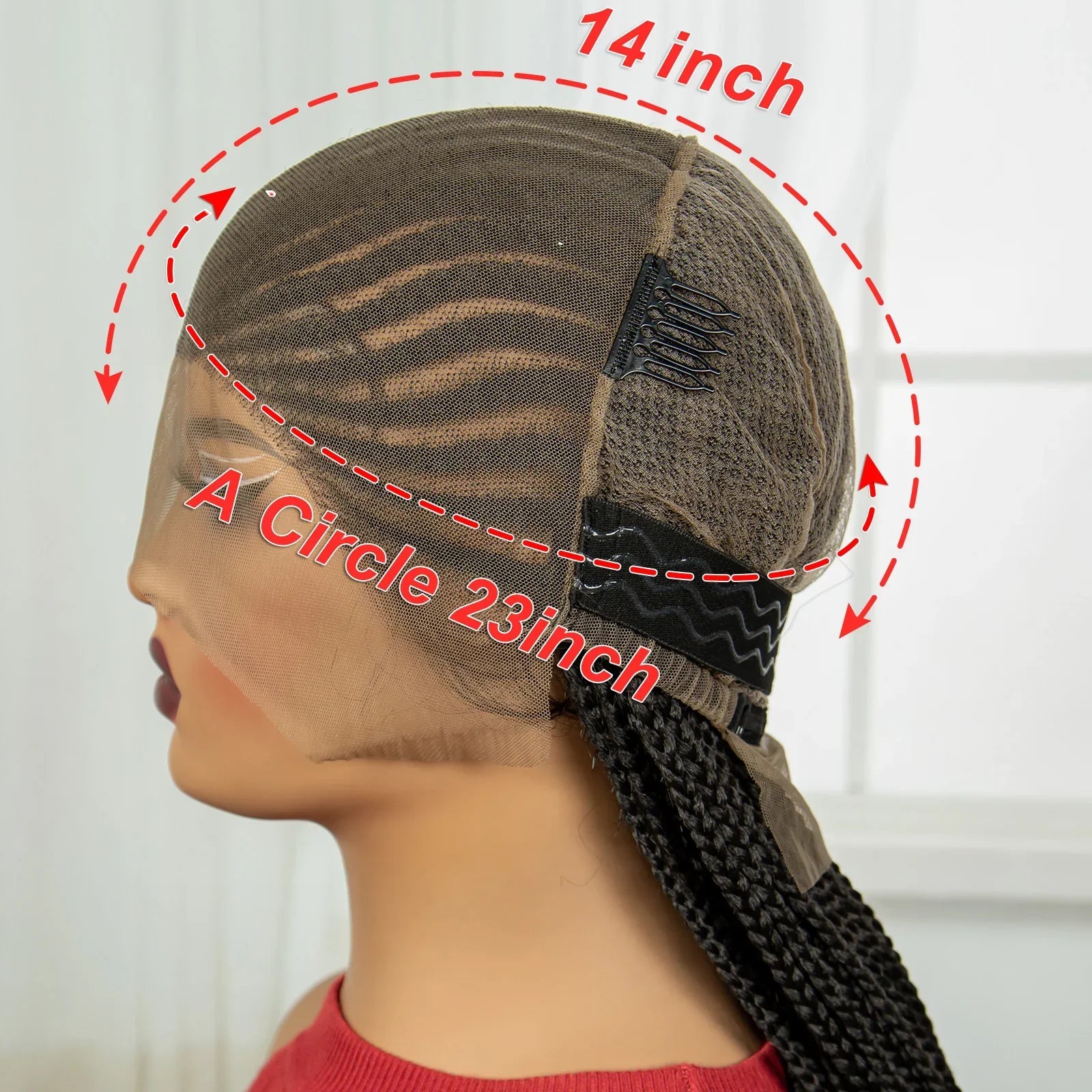 36" Cornrow Braided Full Lace Wig | Knotless Braids | Natural Looking Synthetic Braided Wig with Baby Hair for Black Women