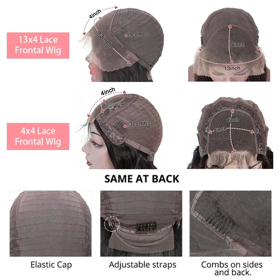 200% Density Short Curly Bob Wigs 13x4 Lace Front 4x4 Closure Deep Wave Brazilian Remy Human Hair 14 Inch