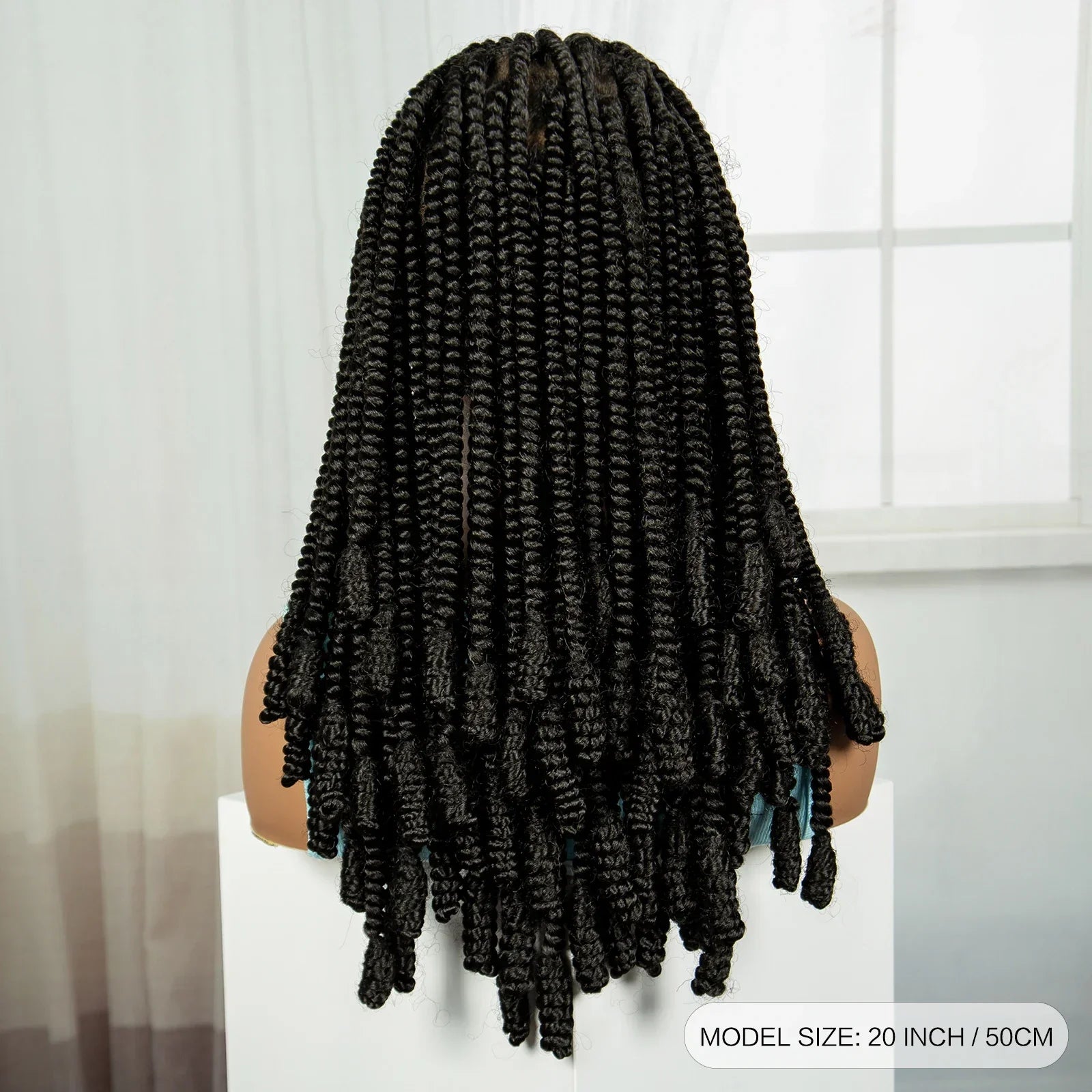 20" Knotless Box Twist Braids Wig | Full Lace | Baby Hair