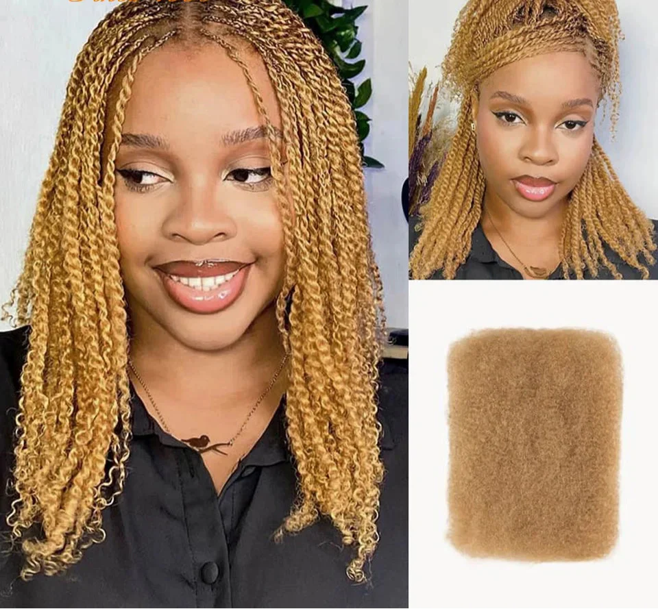 Afro Kinky Bulk Human Hair for Braiding | 50g Brazilian Remy Extensions for Dreadlocks & Crochet Braids