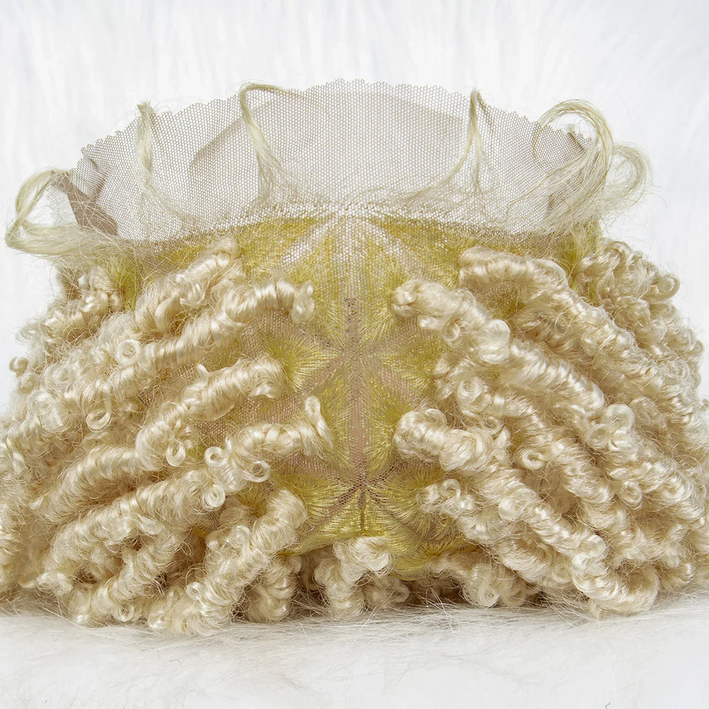 14" Blonde Dreadlock Braided Wig | Full Lace Afro Curly