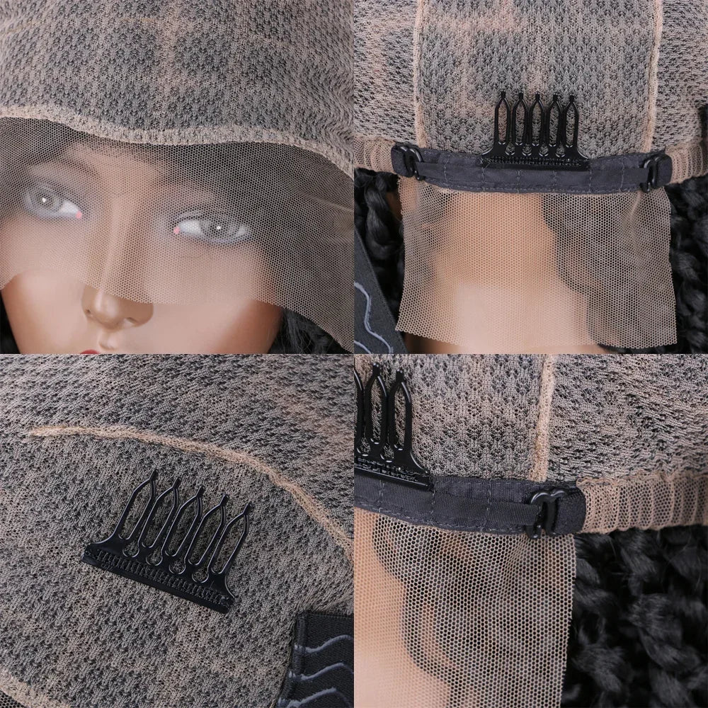 3x Twist Braided Wig | 30 Inch Full Lace Afro Dreadlocks | Synthetic Crochet Hair | For Women