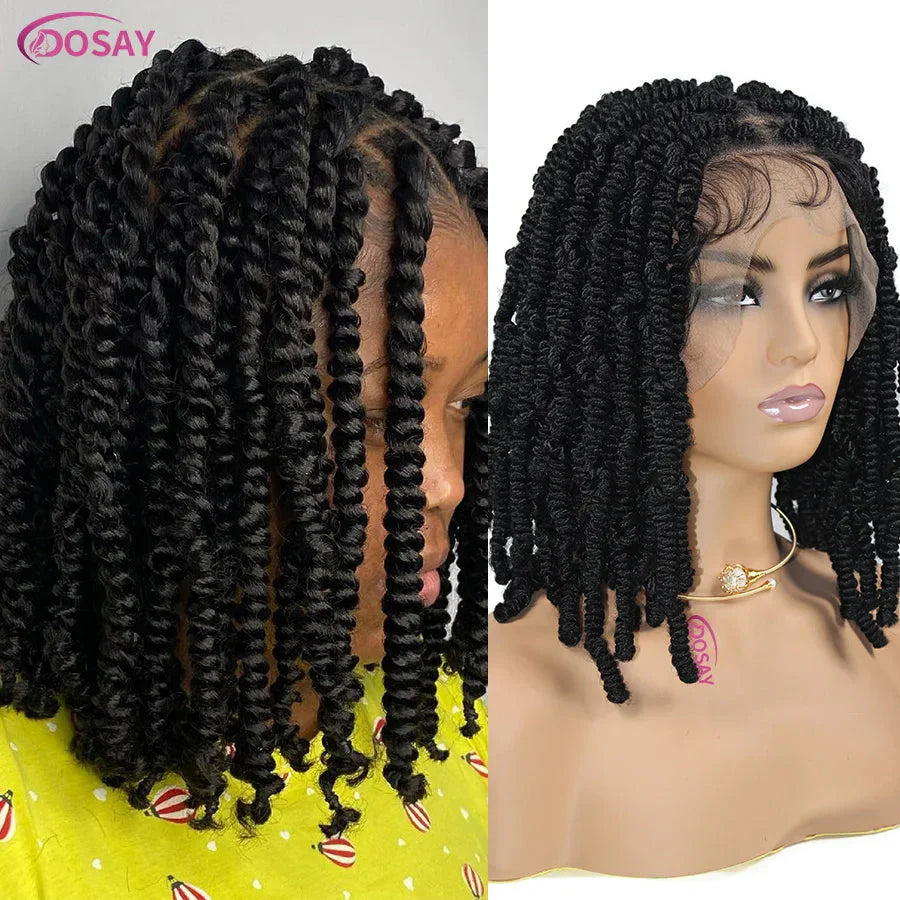 36" Fulani Cornrows & Knotless Box Braids Wig | 360 Full Lace | Baby Hair | Black Women