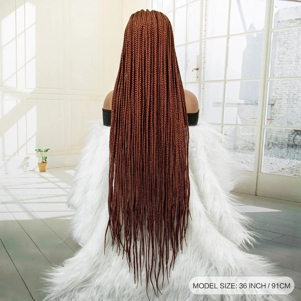 350# Blonde HD Full Lace Braided Wig | Knotless Box Cornrows | Crochet Braids | Synthetic Braids for Black Women