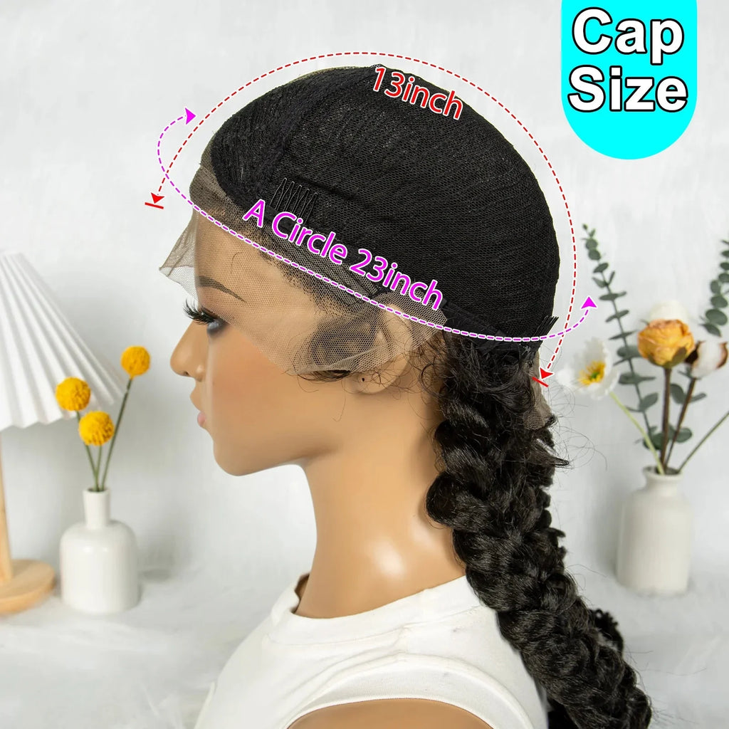 36" Twisted Braids Lace Front Wig | 13x1 | Senegalese Twist | Baby Hair | Handmade Synthetic Braids