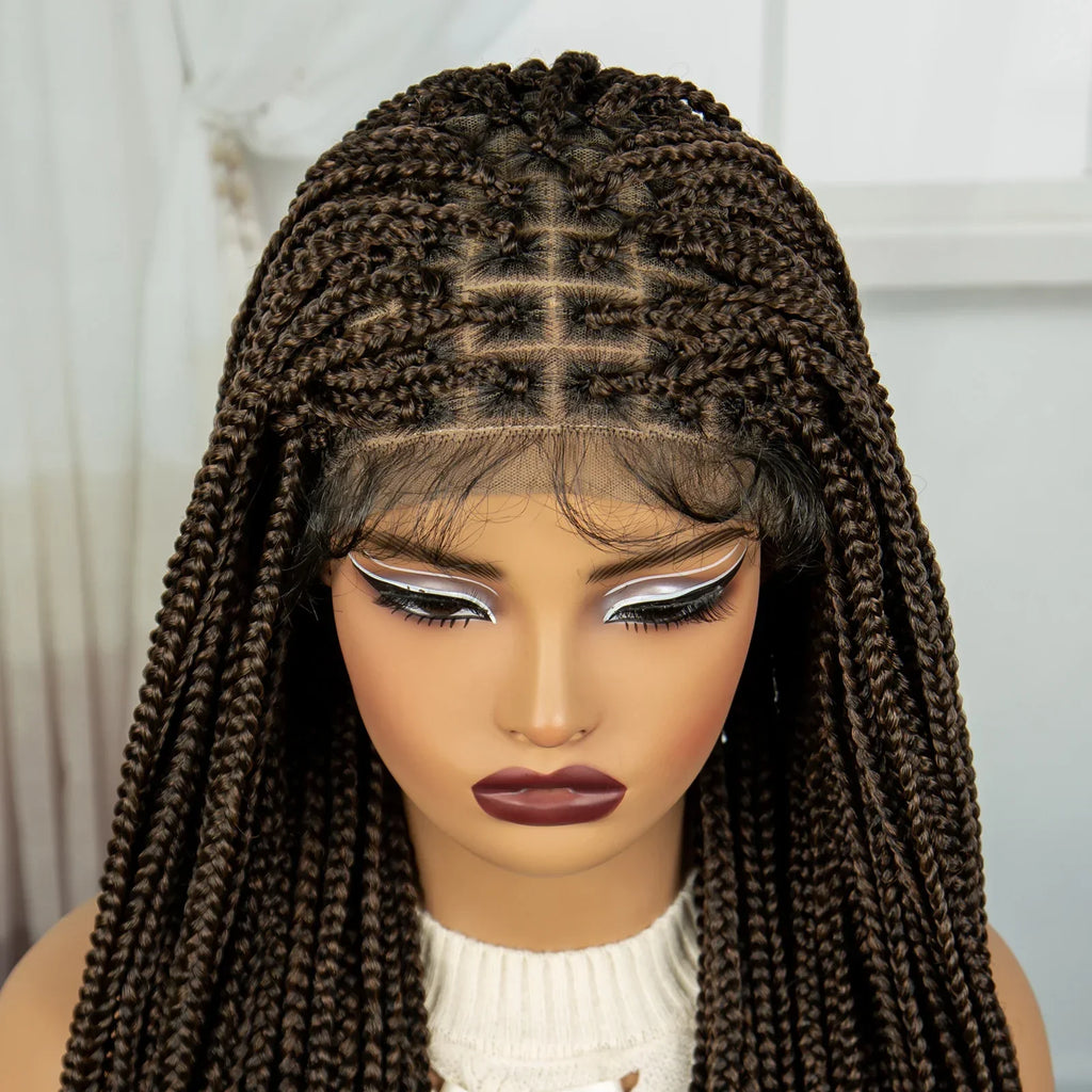 36" Ombre Knotless Braids Wig | 1B/27 | 9x6 Lace Front | Baby Hair