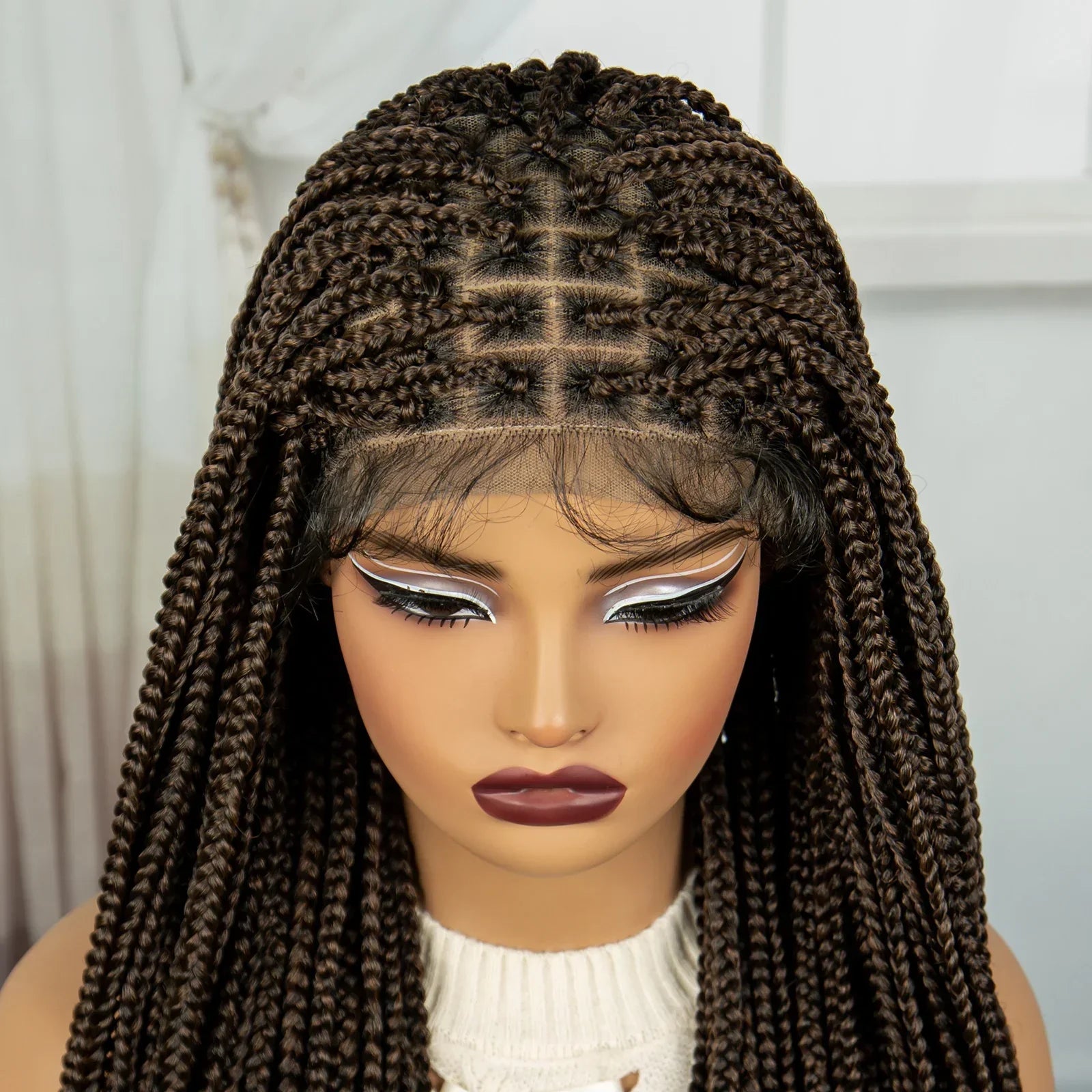 36" Ombre Knotless Braids Wig | 1B/27 | 9x6 Lace Front | Baby Hair
