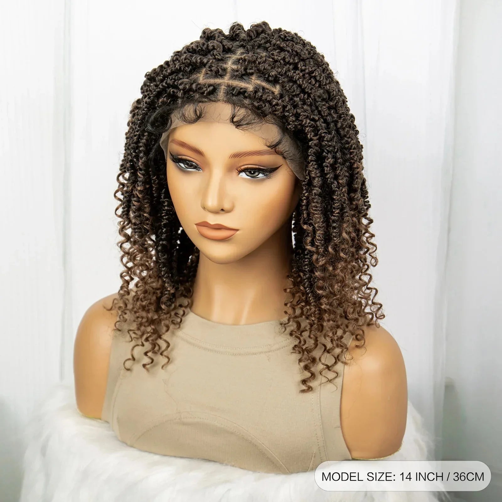 1B/27 Short Passion Twist Lace Front Wig | Knotless Braids | Baby Hair | Synthetic Twist Spring Wig