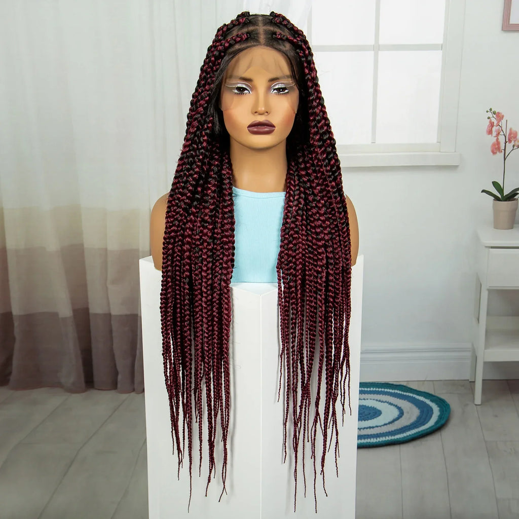 36" Knotless Box Braids Wig | Full Lace | Baby Hair | Natural Look