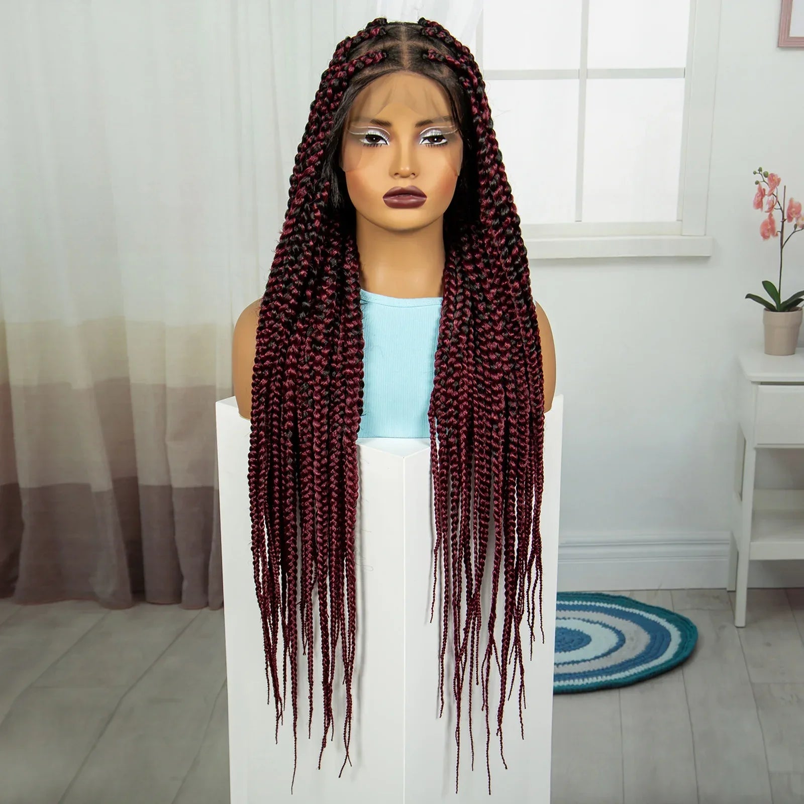 36" Knotless Box Braids Wig | Full Lace | Baby Hair | Natural Look
