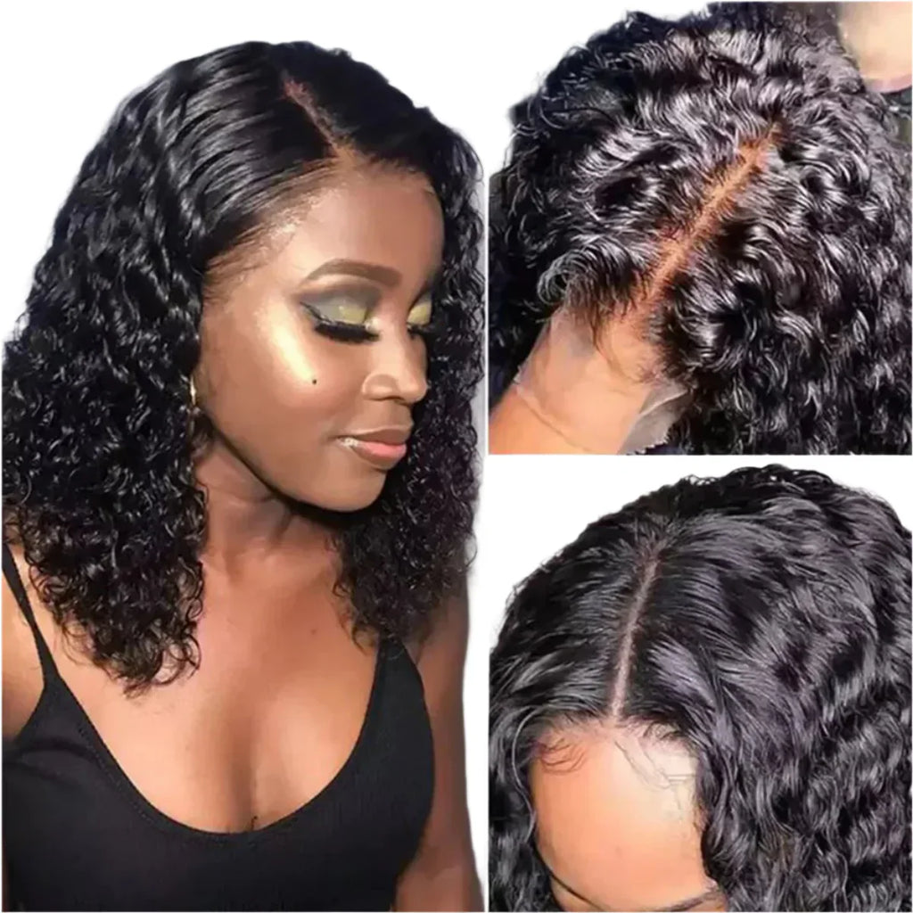 80% Density Deep Wave Bob Wig | 13x4 Lace Front | Pre-Plucked | Brazilian Remy Hair