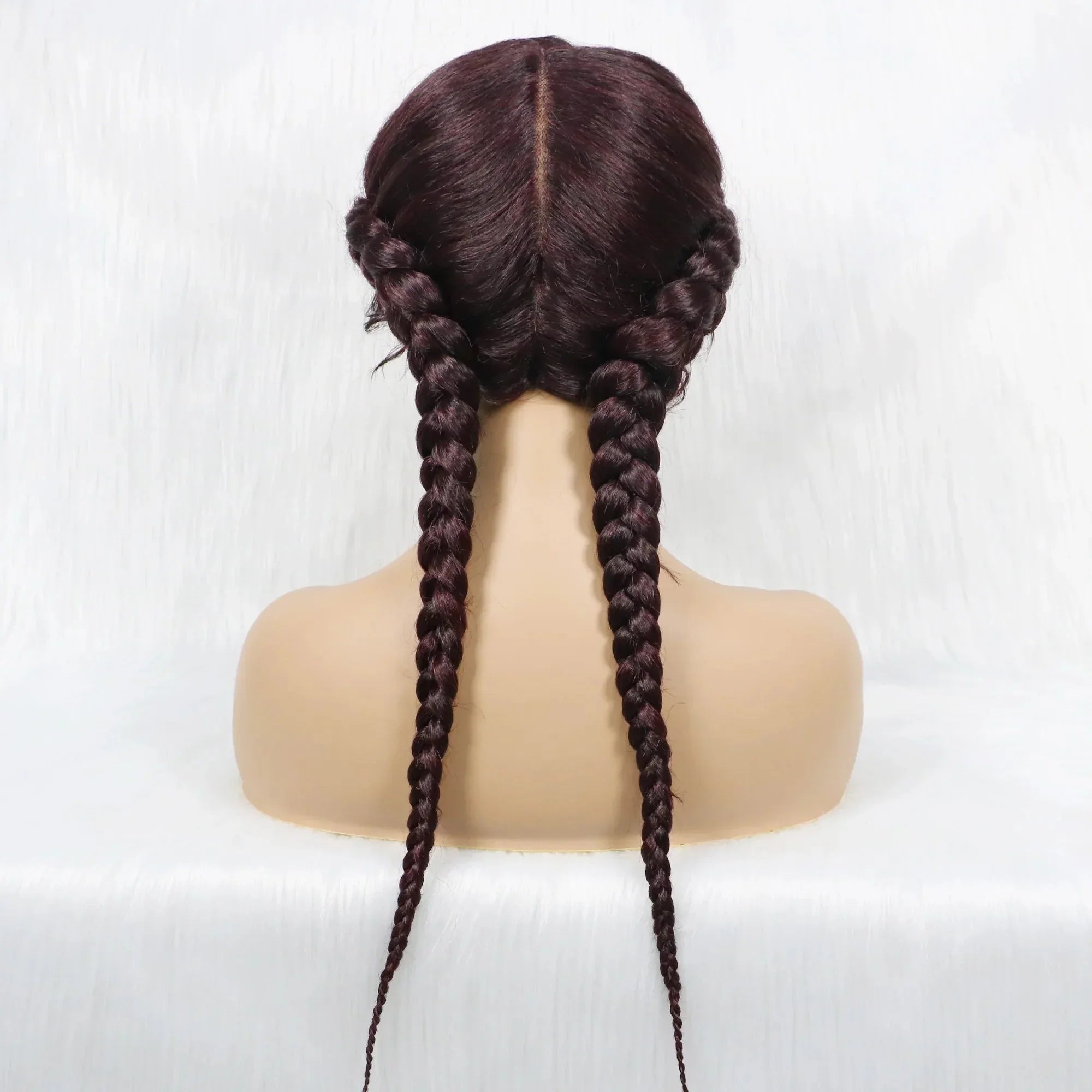 24" Dutch Cornrow Box Braid Wig | Lace Front Synthetic Wig with Baby Hair | Afro Wig for Black Women | High-Temp Fiber