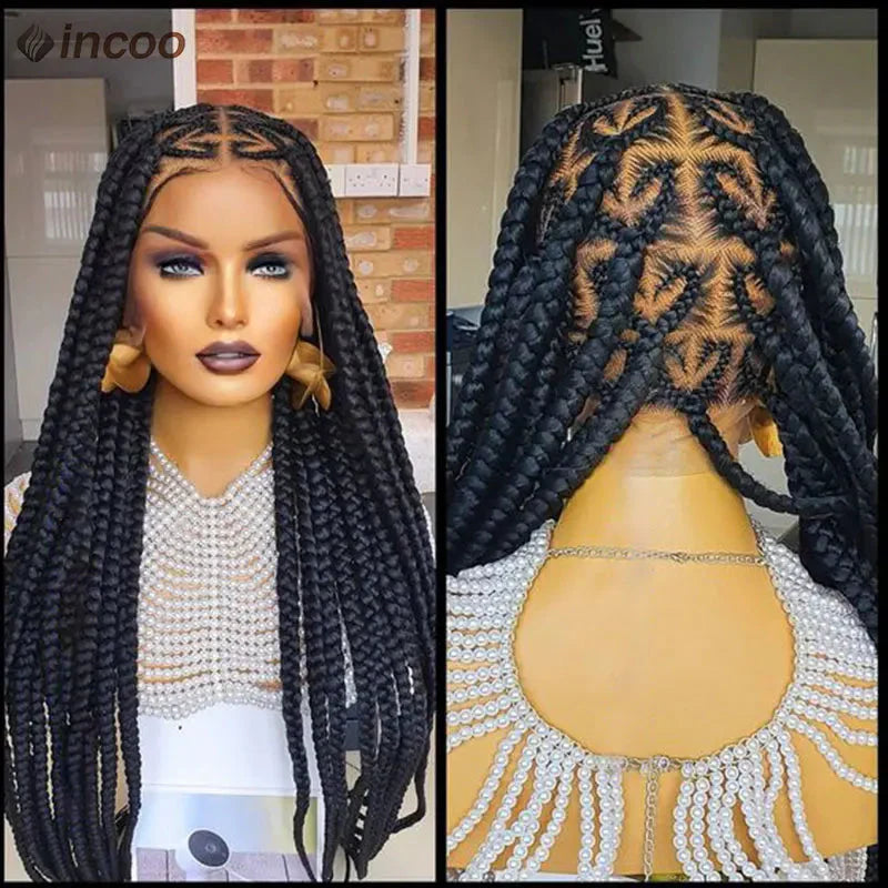 36" Heart Box Braids Wig | Cornrow Accents | Full Lace | Clearance Sale!