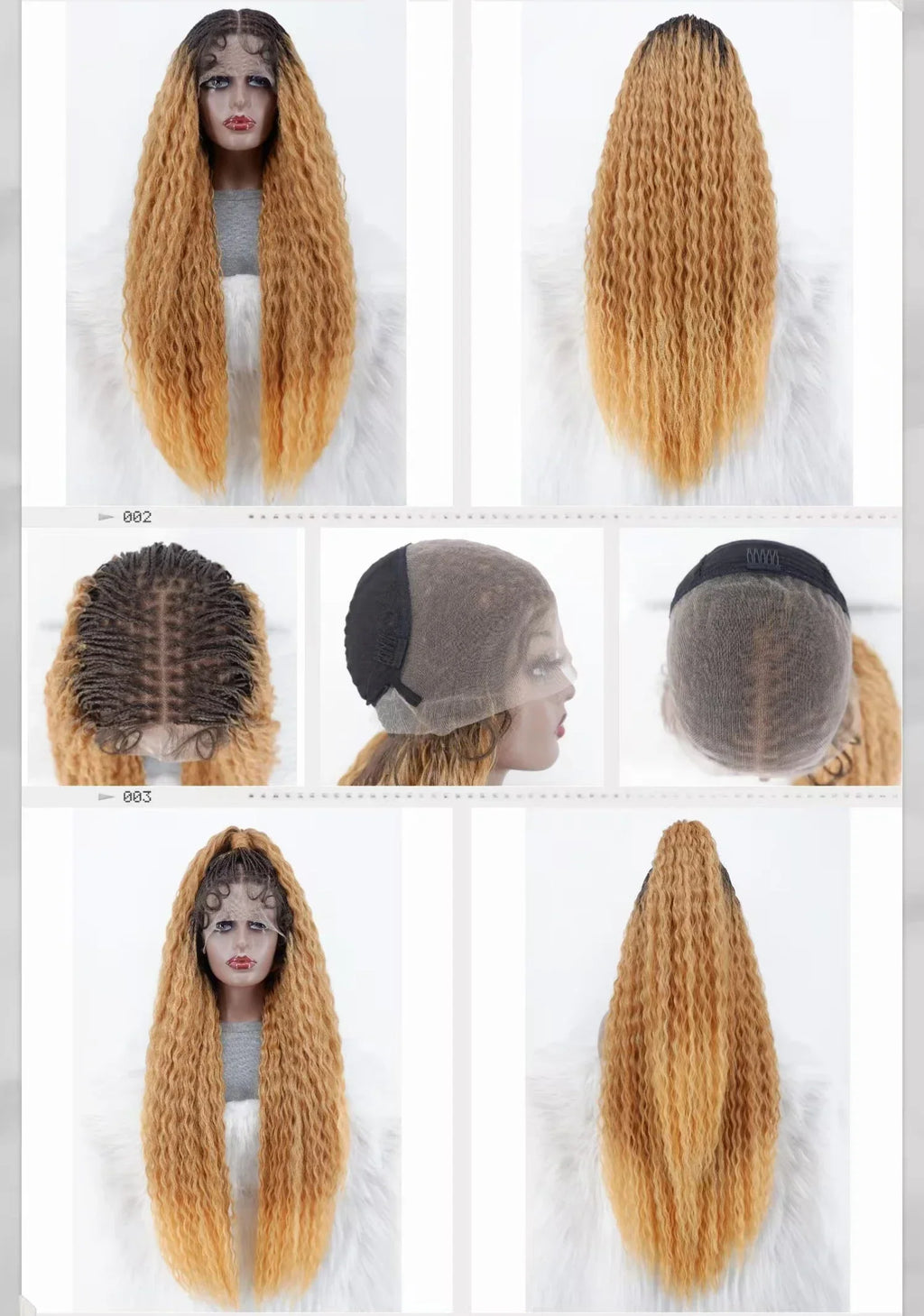 34" 360 HD Lace Braided Wig | Knotless Braids | Kanekalon Synthetic Hair | Choose Lace Color