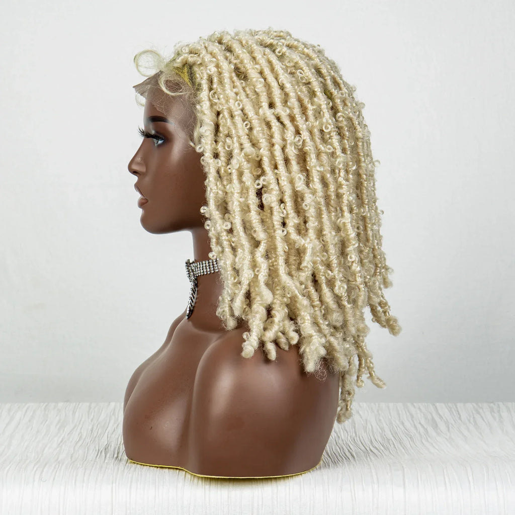 613 Blonde Butterfly Locs Braids Wig | Knotless Crochet | Full Lace