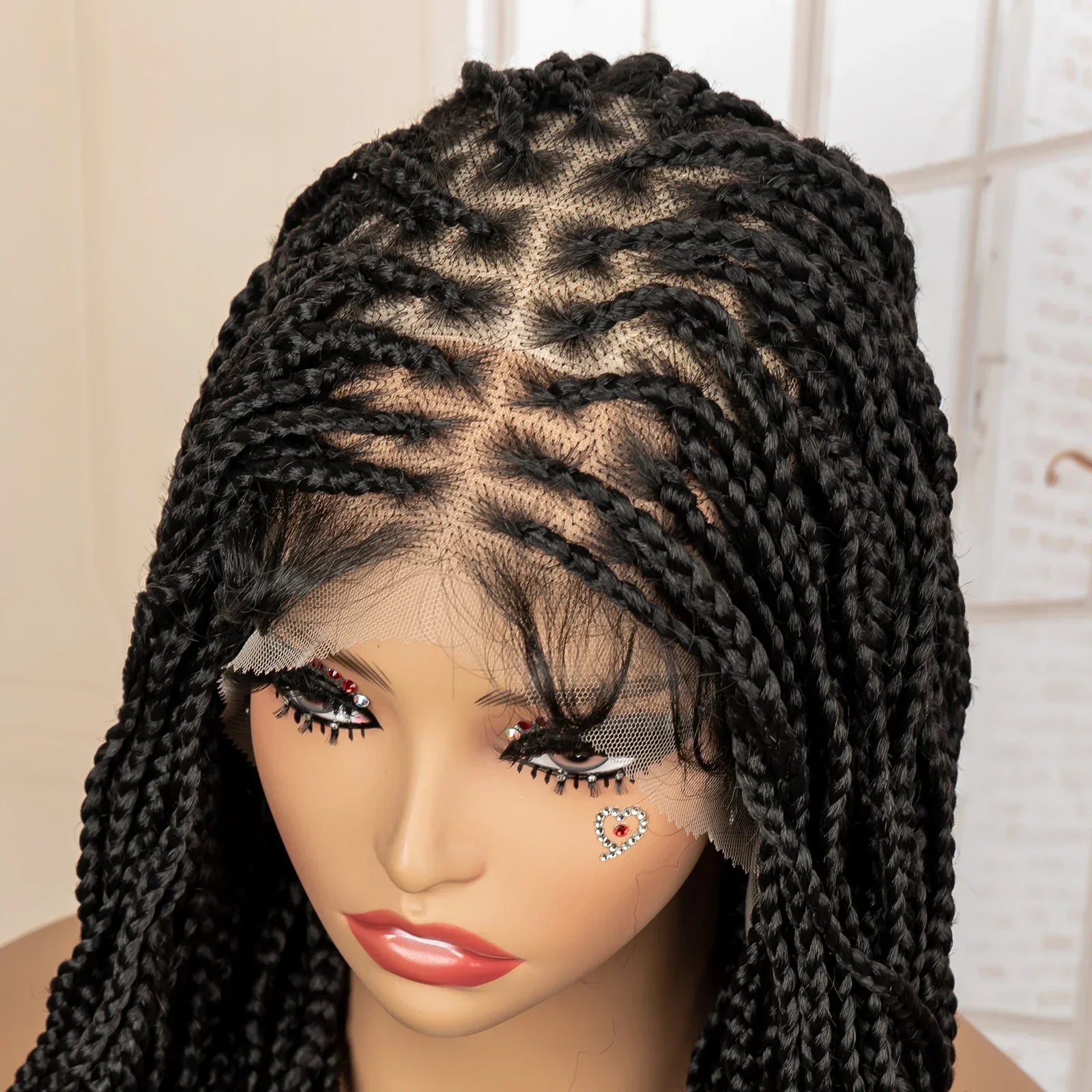 36" HD Full Lace Box Braided Wig | Ginger Color #350 | Lace Frontal Braids | Baby Hair | Synthetic Hair Wig