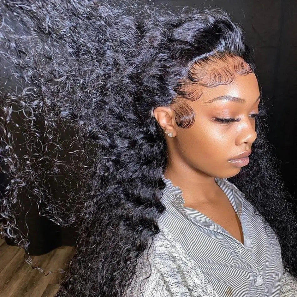 40 Inch Curly Human Hair Lace Front Wig | 250% Density Brazilian Remy HD Lace Frontal Wig for Women (On Sale)