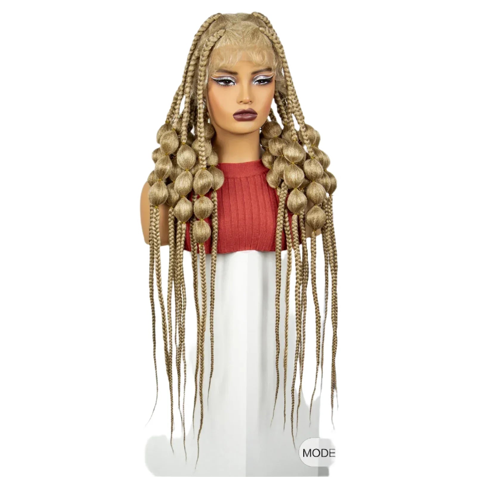 40" Blonde Knotless Bantu Braids Wig | Handmade Full Lace | Baby Hair