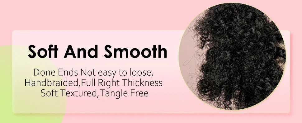 6" Short Afro Curly Wig | Twin Buns | 360 Lace | Cornrows | For Black Women