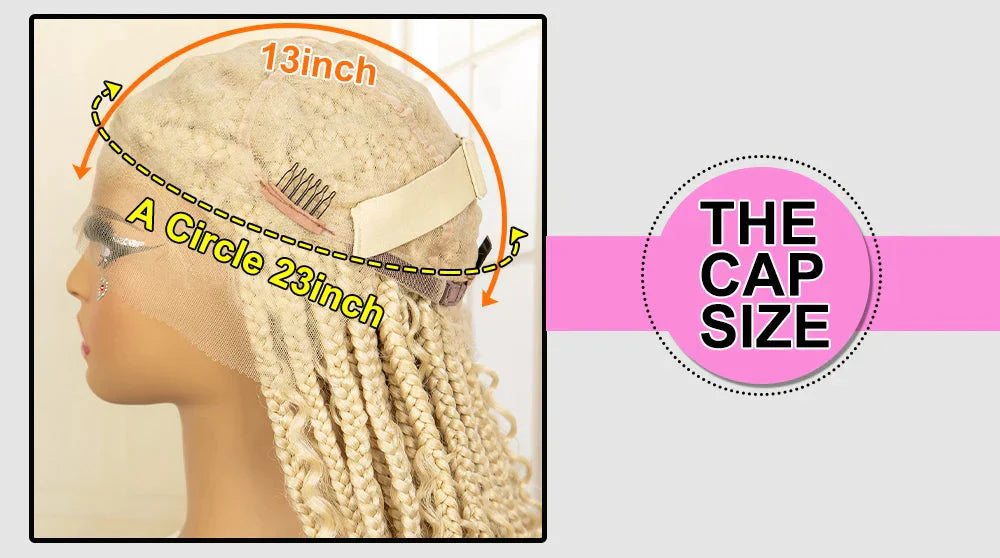 613 Blonde Knotless Boho Braids Wig | Full Lace | Baby Hair | Kanekalon Synthetic